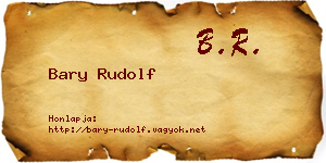 Bary Rudolf névjegykártya